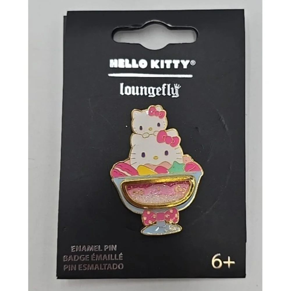Loungefly‎ Sanrio Hello Kitty Ice Cream Sundae Glitter Enamel Pin